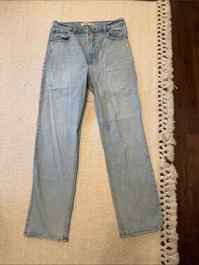 Abercrombie & Fitch Light Blue Ultra High-Rise Straight Jeans